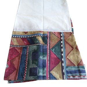 Vintage Dan River Geometric Abstract Queen Size Bed Skirt Percale Pleated Corner